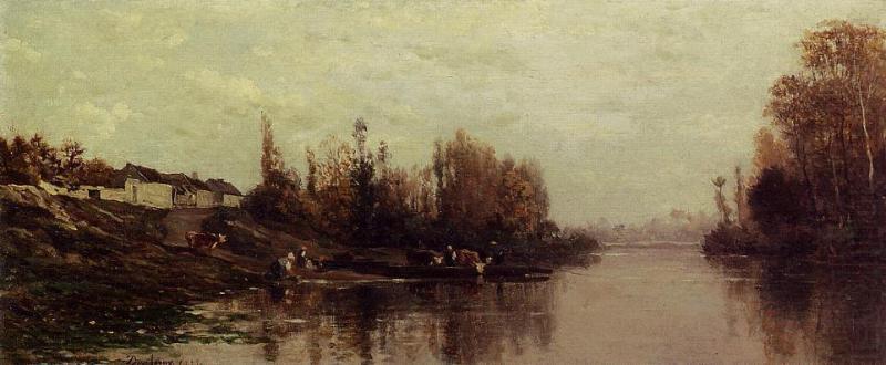 Charles-Francois Daubigny Ferry at Glouton china oil painting image